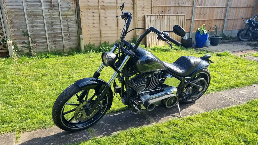 Custom black bobber motorbike build